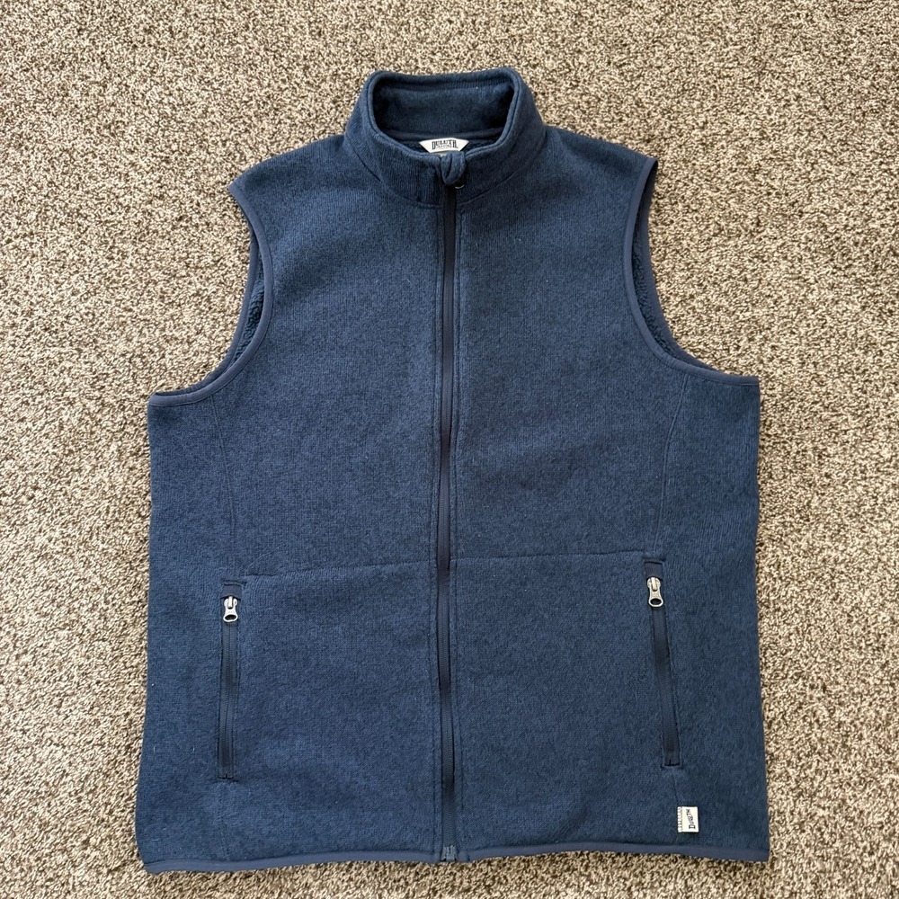 Duluth Trading Co Men's Size M Sweater Fleece Zip Vest Relaxed Fit Blue Pockets